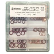 80pc Copper Shim and Fibre Washer Assortment Pack